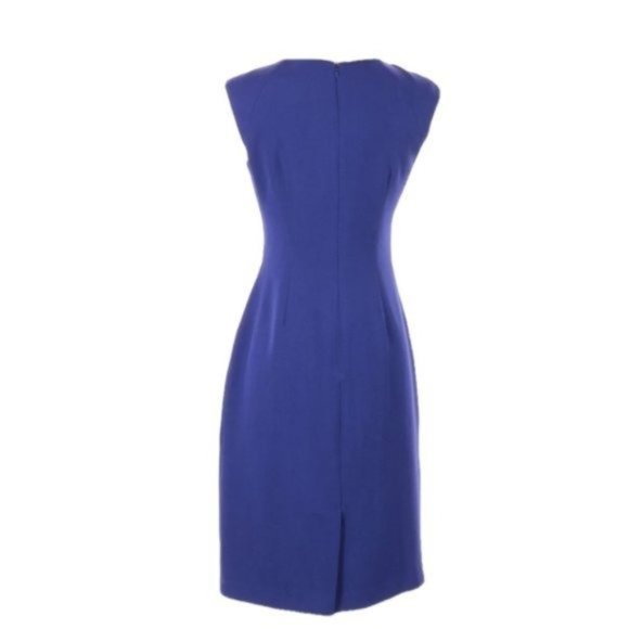 Adrianna Papell Cocktail Sheath Dress Purple Pleat Detail size 4 - Picture 2 of 13